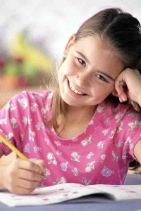 child doing homework